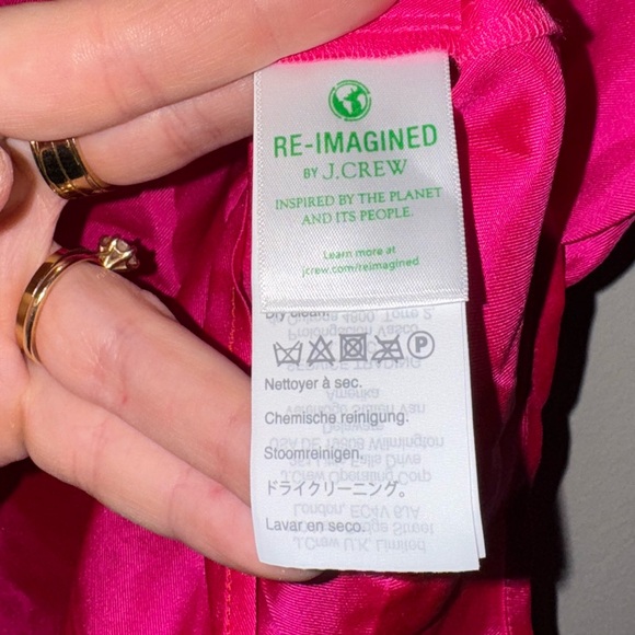 NWT J.Crew Pink and Red Orange Silk Top with Bow Detail - Picture 4 of 9